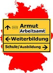 germany, map, traffic sign