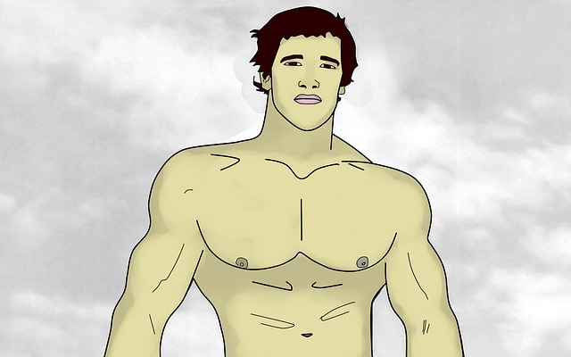 Mann, Vektor, Illustration, Bodybuilding