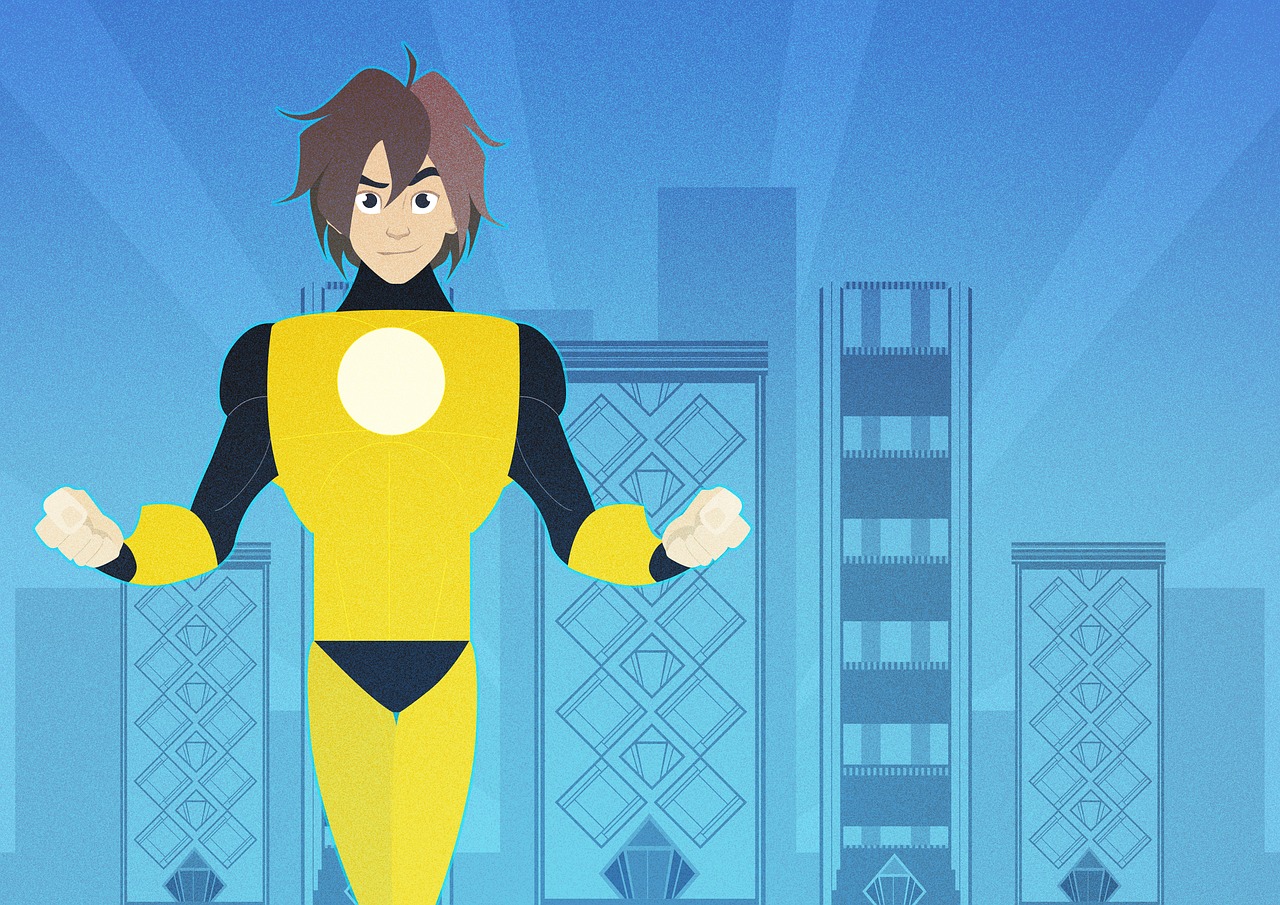 Download free HD stock image of Hero City Free hero city man illustration