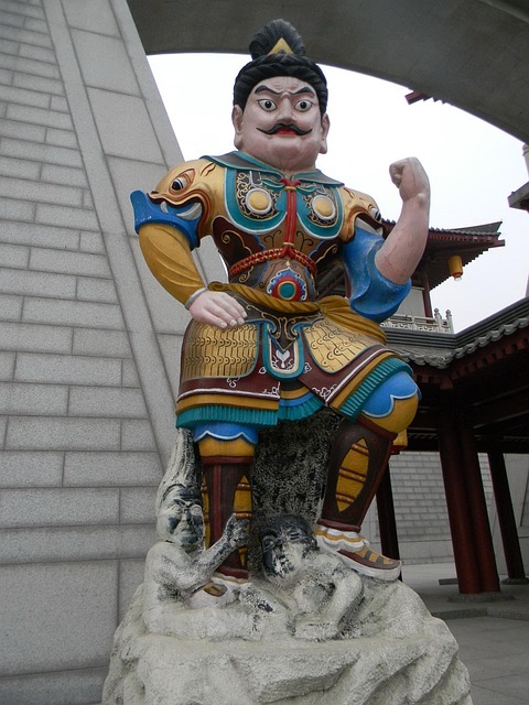 Kina, Ancient, Statue, Tradisjon, Farge