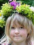 girl, queen, floral wreath
