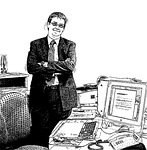 man, desk, office