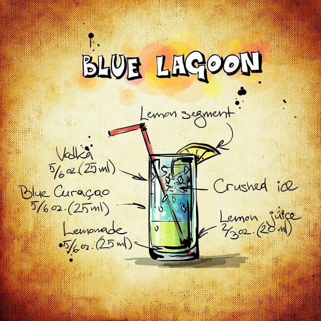 Free Blue Lagoon Cocktail illustration and picture