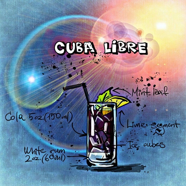 Free cuba libre cocktail drink illustration
