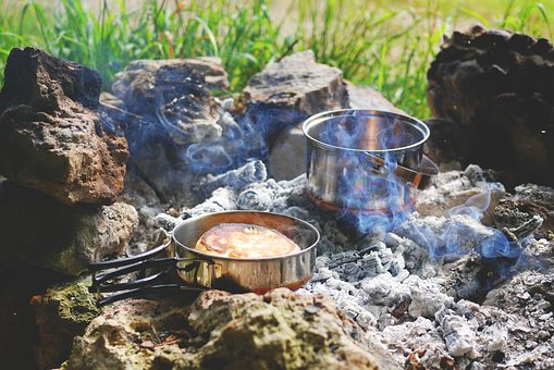 Fire, Campfire, Tent Camp, Stock, Camp