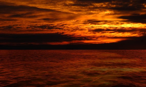 Solnedgang, Efterglød, Landskab