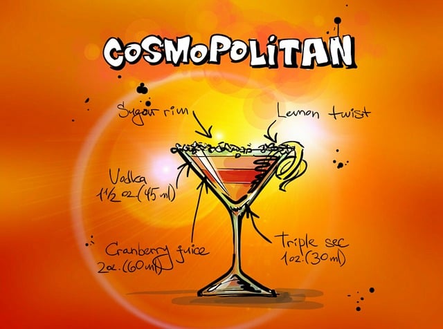 Free cosmopolitan cocktail drink illustration