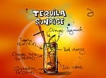 tequila sunrise, cocktail, drink