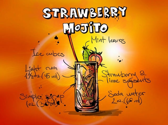 Strawberry Mojito, Cocktail, Getränk