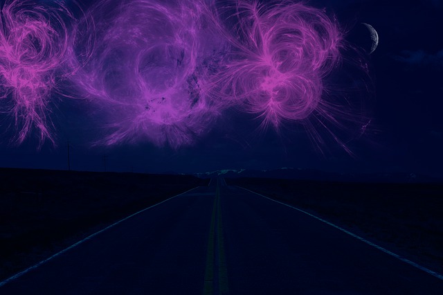 Free road night sky illustration