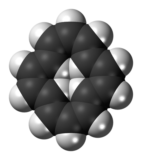 Free annulene cyclotetradecaheptaene hydrocarbon illustration