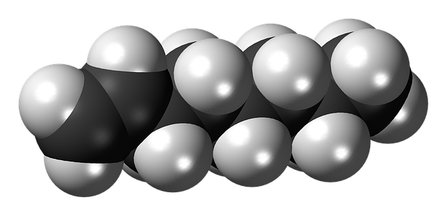 Free octene spacefill alkene illustration