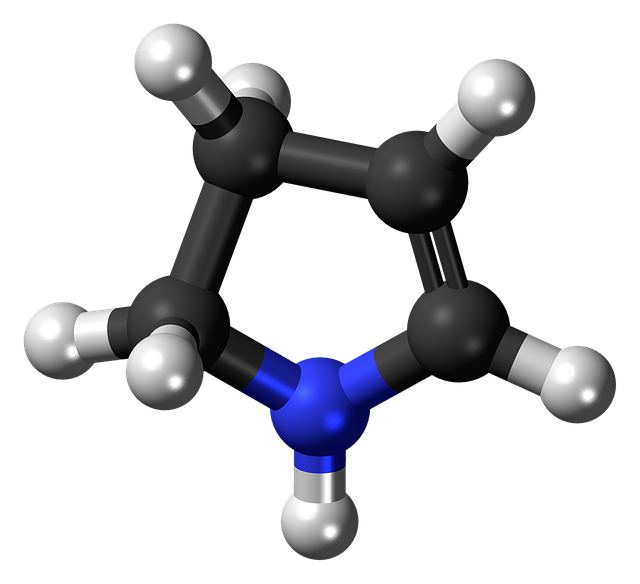 Free pyrroline nitrogen heterocycle illustration