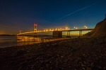 severn bridge, night, river