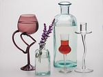 still life, flower, bottles