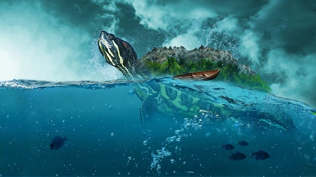 Free sea ocean boat illustration