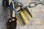 padlock, chain, close