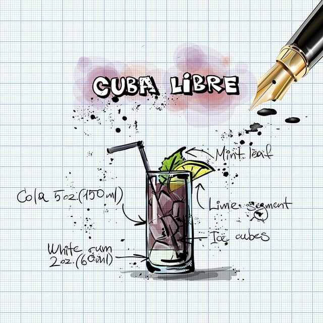 Free cuba libre cocktail drink illustration