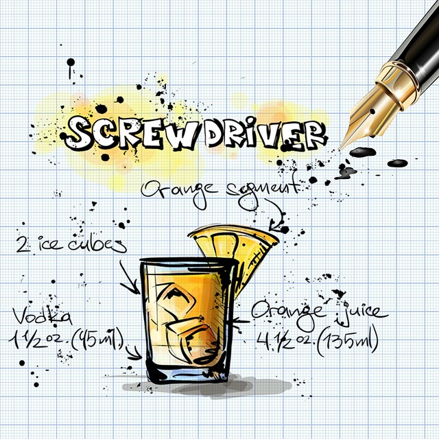 Free screwdriver cocktail drink illustration