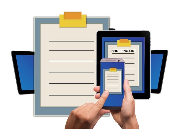 Free list grocery list tablet illustration