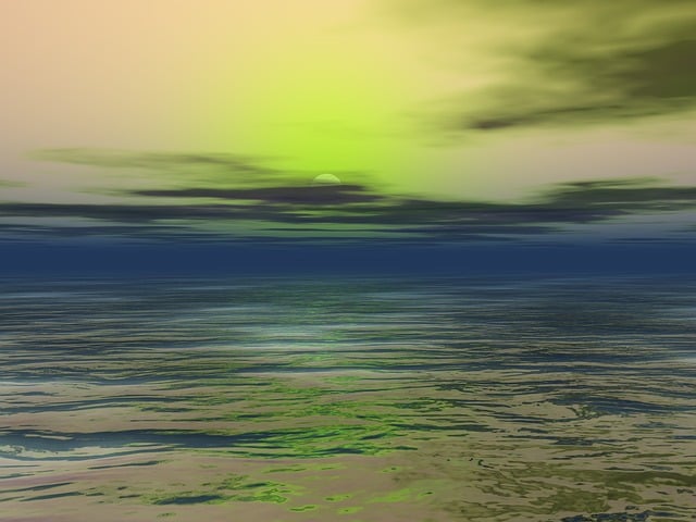 Free sunset sky sea illustration