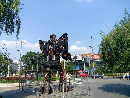 Transformer, Kunst, Skulptur, Metal
