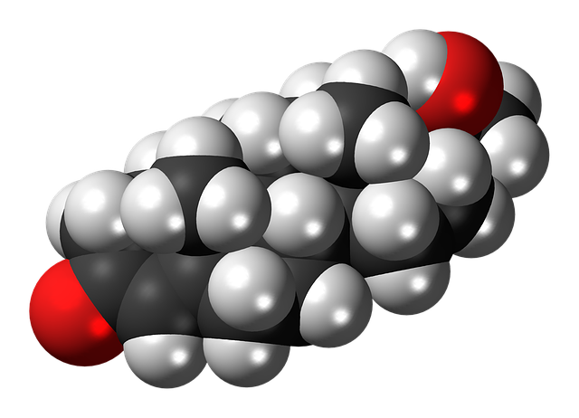Free dihydroprogesterone molecule steroid illustration