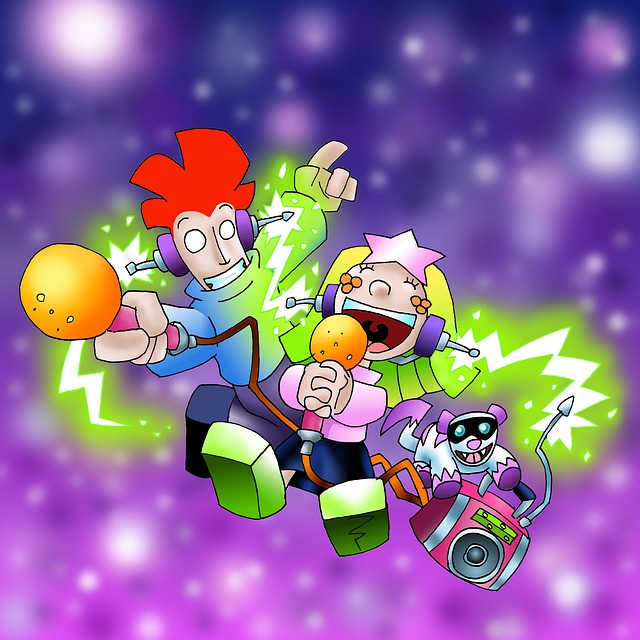Free children star singer illustration