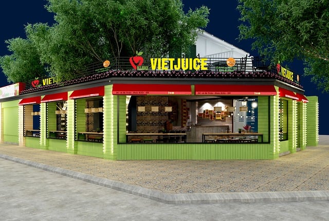 Free fruit juice interior exterior illustration