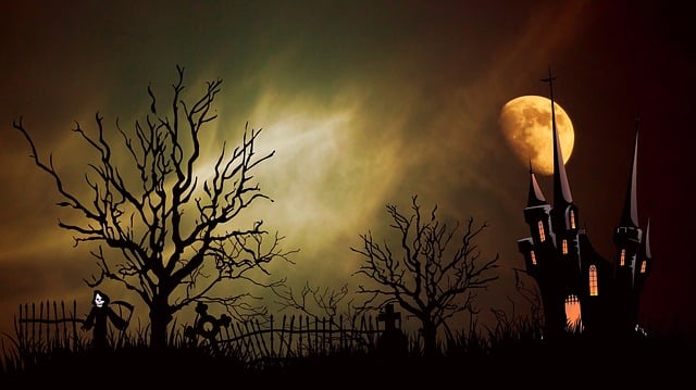 Free castle ghost castle gruesome illustration