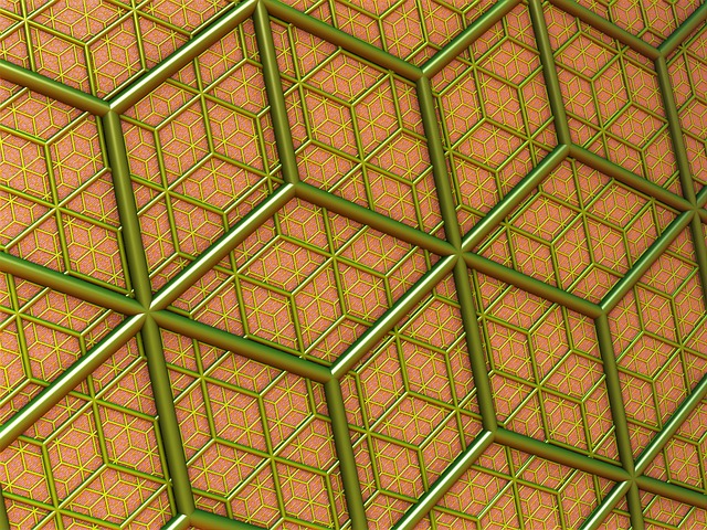 Free cube cubic grid illustration