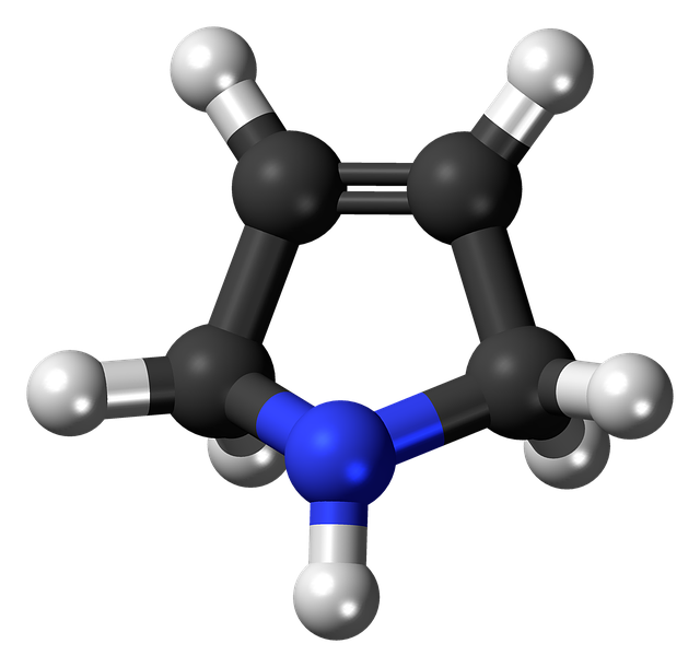 Download free HD stock image of Pyrroline Molecule Free pyrroline molecule chemistry illustration
