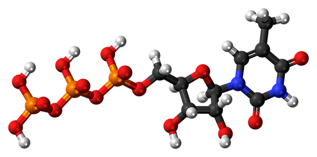 Free methyluridine triphosphate nucleotide molecule illustration