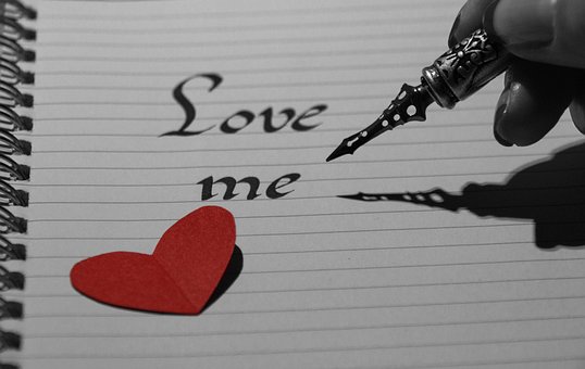 Notizbuch, Rot, Schwarz-Weiss, Liebe, Me