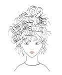 girl, hairstyle, illustration