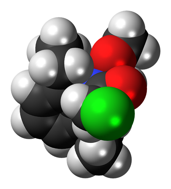 Free alachlor herbicide molecule illustration