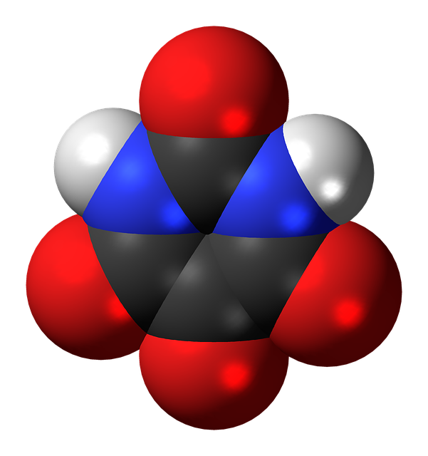 Free alloxan molecule model illustration