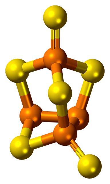 Free phosphorus sulfide molecule model illustration