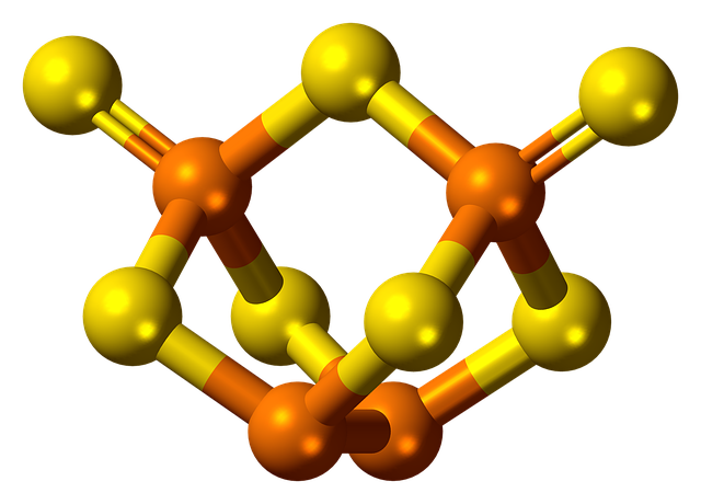 Free phosphorus sulfide molecule model illustration