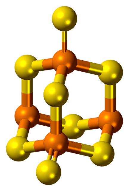 Free phosphorus sulfide molecule model illustration