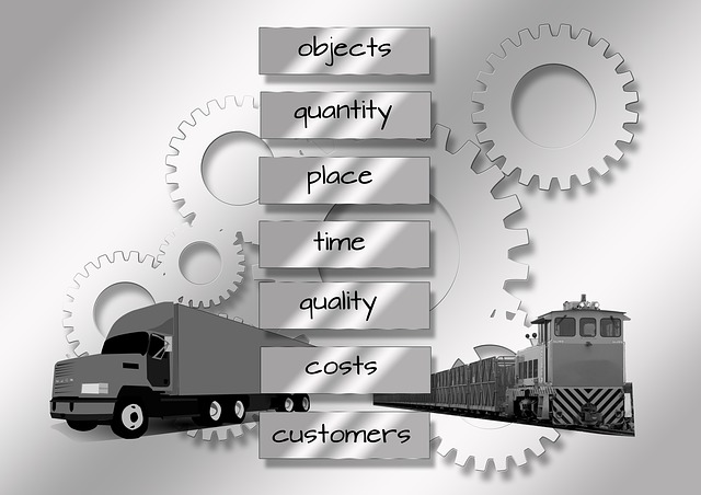 Free logistics truck freight train illustration
