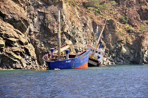 Mar, Um Desastre, Naufrágio, Navio, Agua