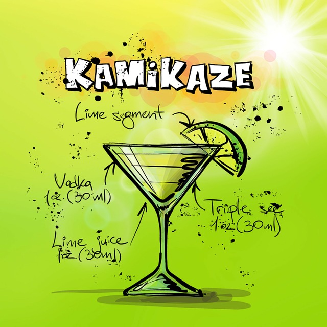 Free kamikaze cocktail drink illustration
