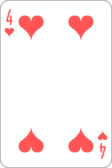Free hearts four deck vector