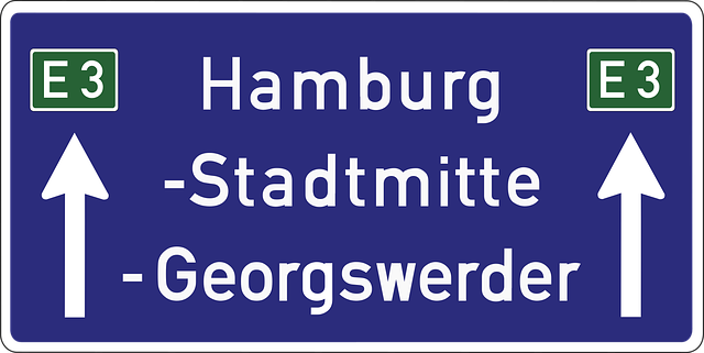 Free hamburg autobahn road sign vector
