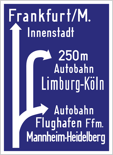 Free autobahn road sign directions vector