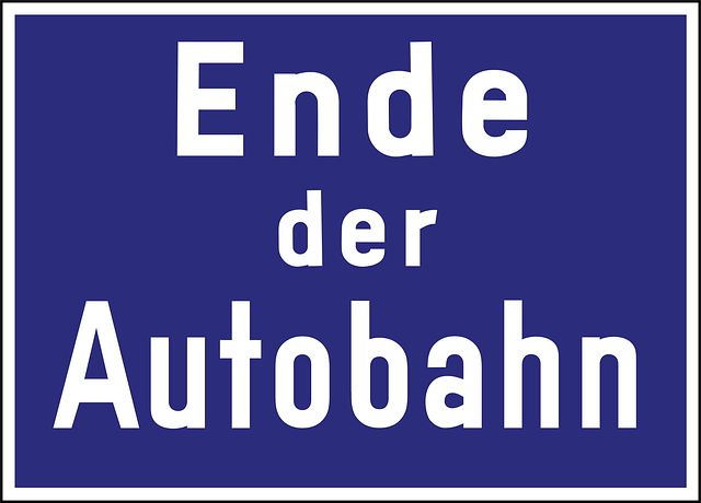 Free autobahn road sign end vector