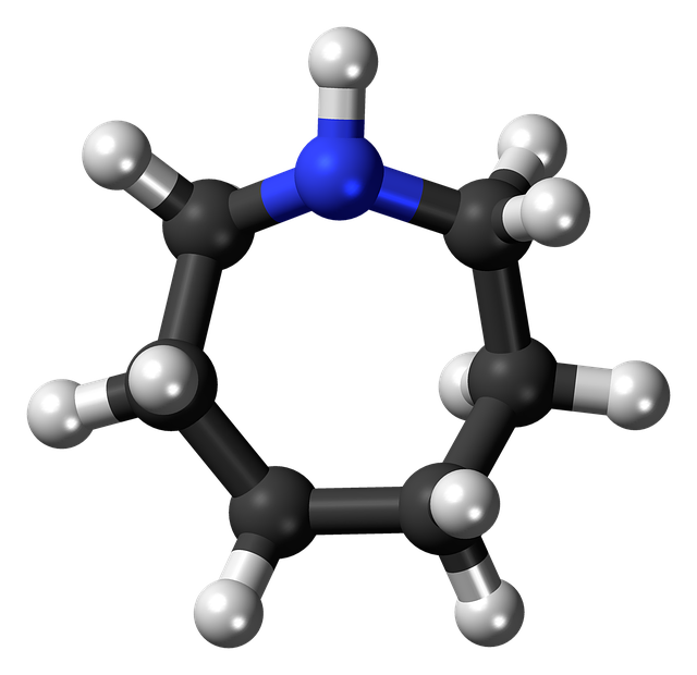 Free azepane molecule heterocycle illustration