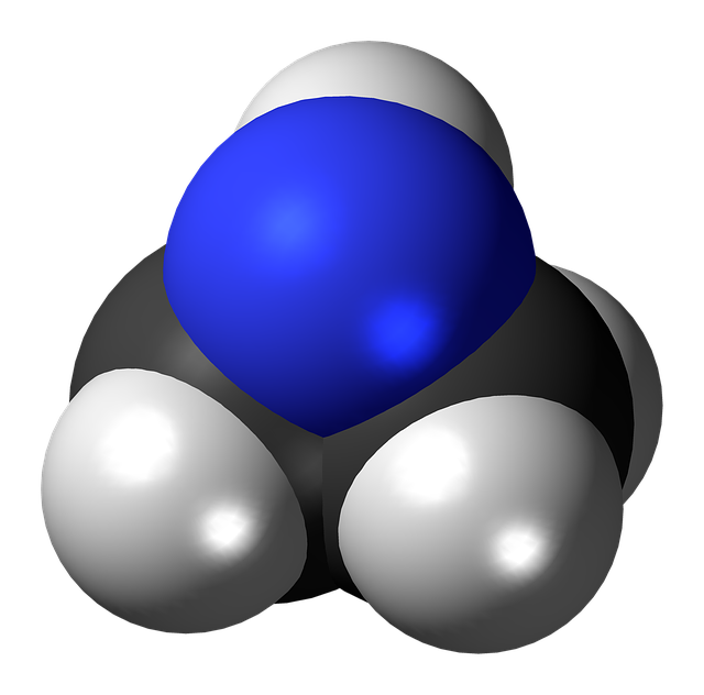 Free aziridine molecule nitrogen illustration