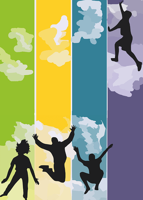 Free leap clouds multicoloured vector